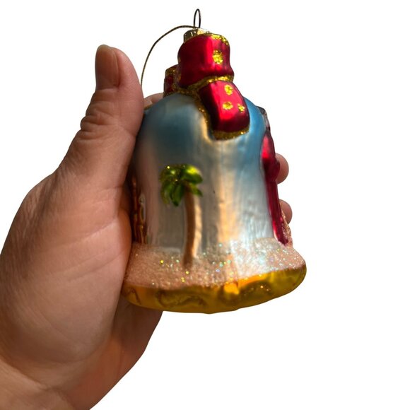 Hand-Painted Blown Glass Nativity Scene Christmas Bell Ornament - Picture 4 of 7